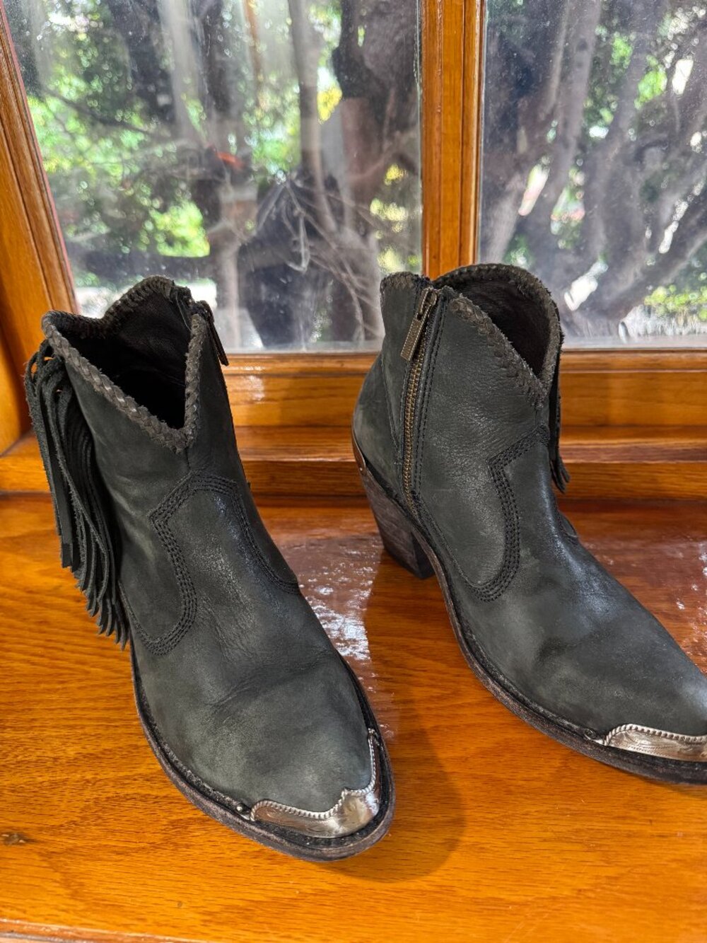 Old Gringo Black Leather Booties, 8M